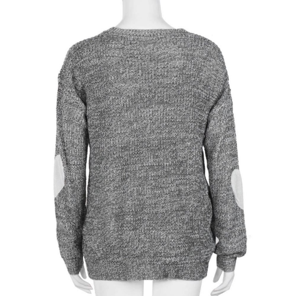 Heart Patch Chunky Knit Pullover Sweater - Picture 6 of 7